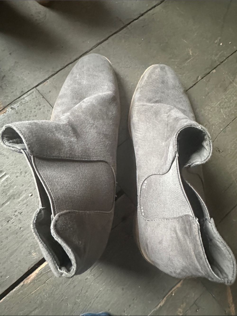 JustFab Gray Suede  Ankle Booties